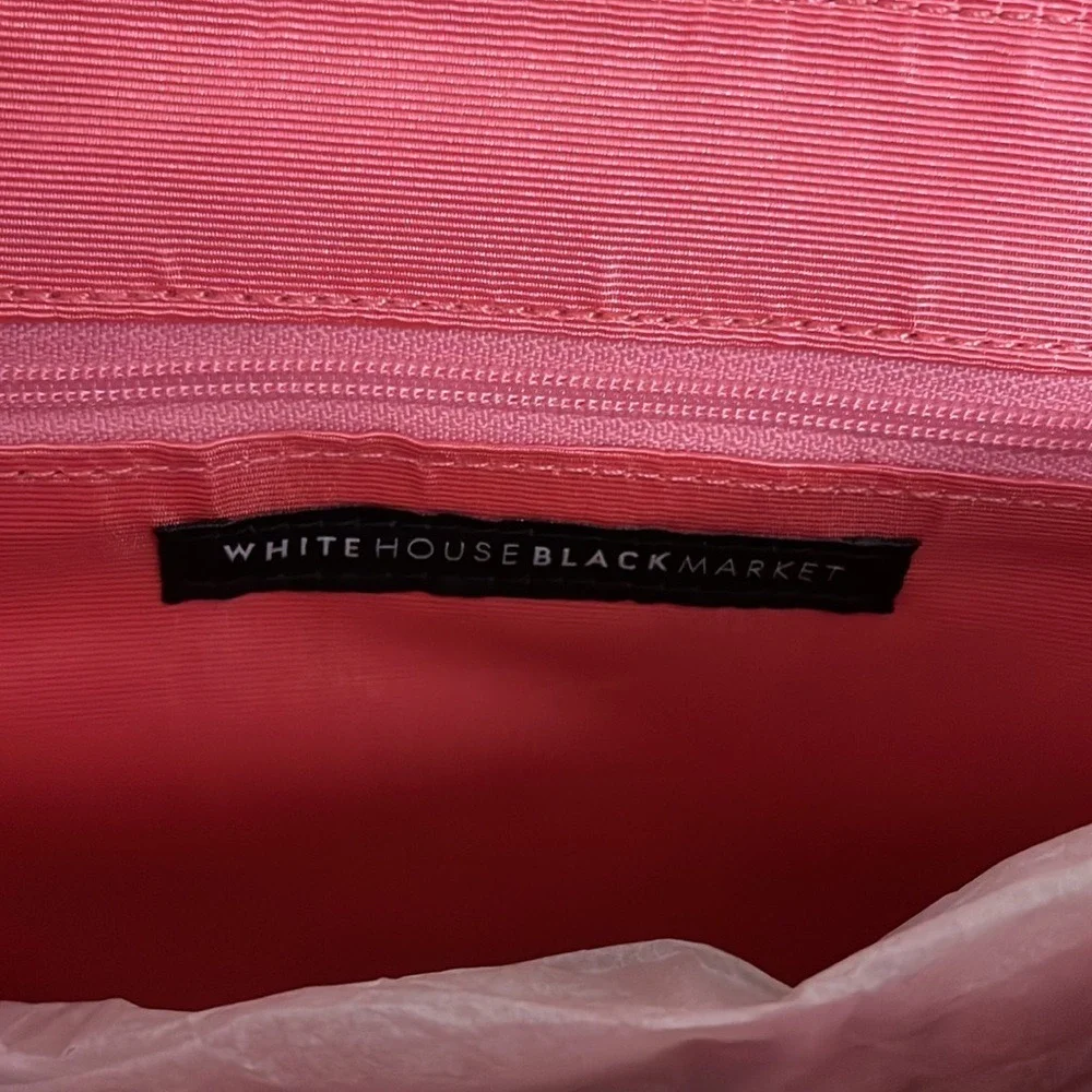 White House Black Market Clutch Suede Coral Tassel Evening Bag - Picture 2 of 7